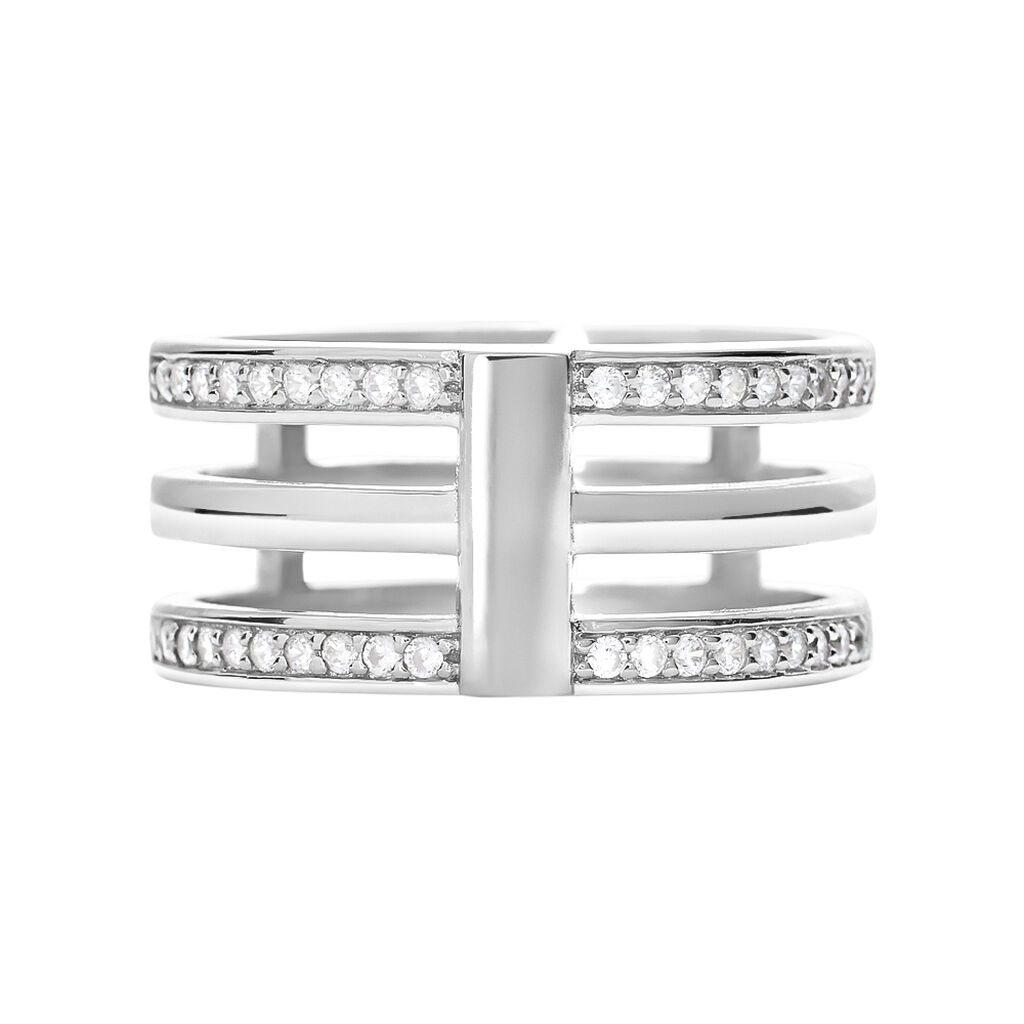 Anello Fascia Silver Shine Argento Rodiato Cubic Zirconia - Anelli a Fascia Larga Donna | Stroili