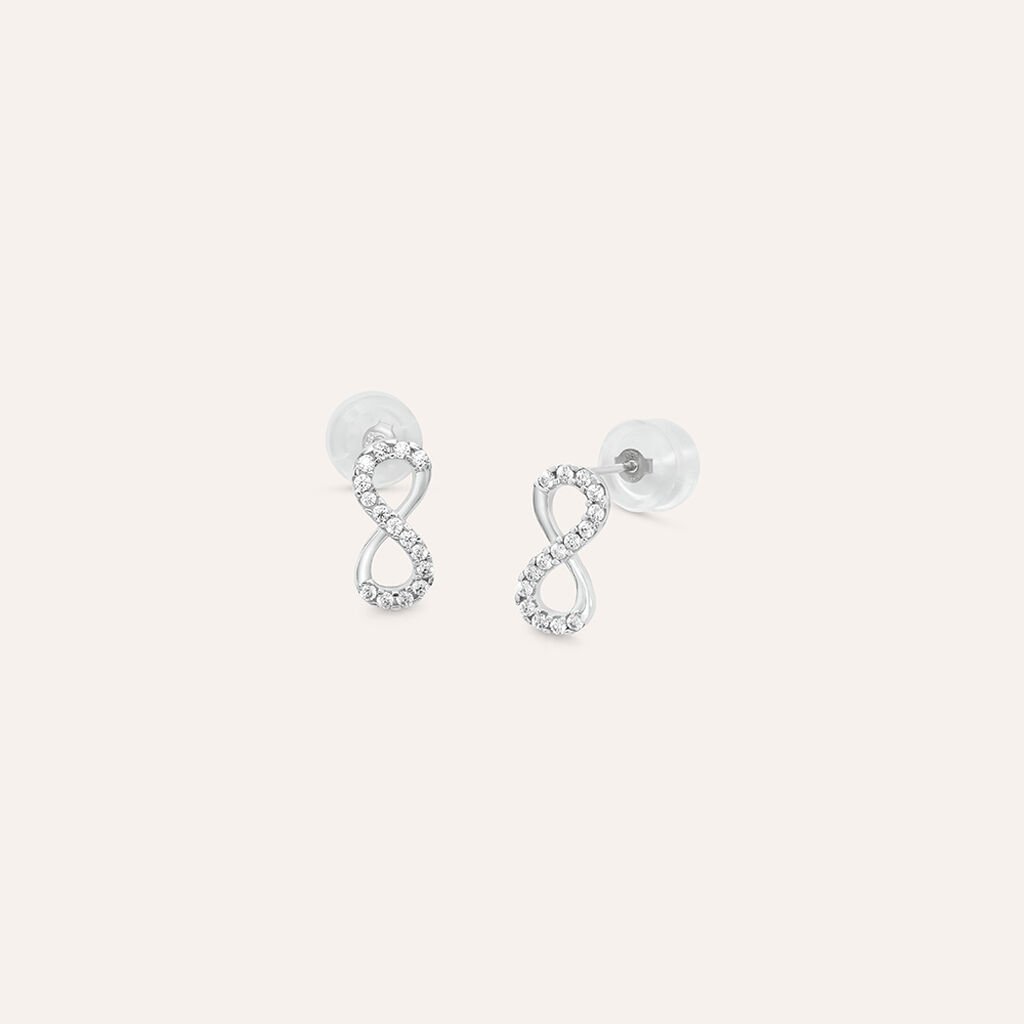 Orecchini Lobo Claire Oro Bianco Cubic Zirconia