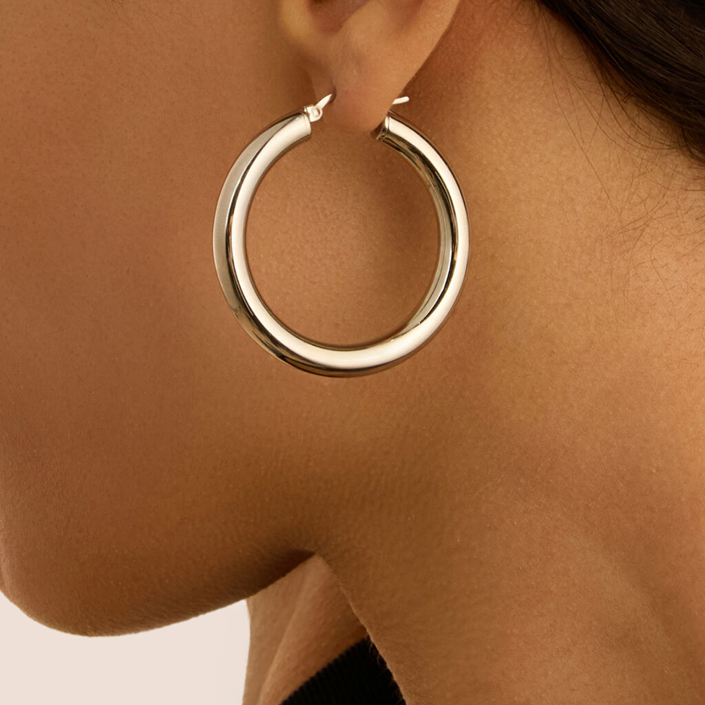 Orecchini A Cerchio Moonlight Acciaio