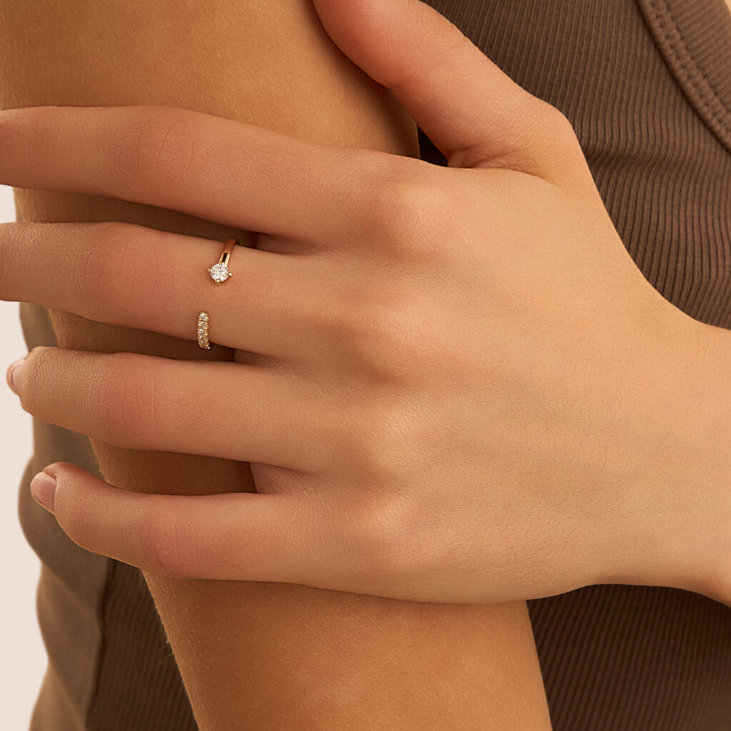 Anello Contrarie Diamade Glam Oro Giallo Diamante Lab-Grown