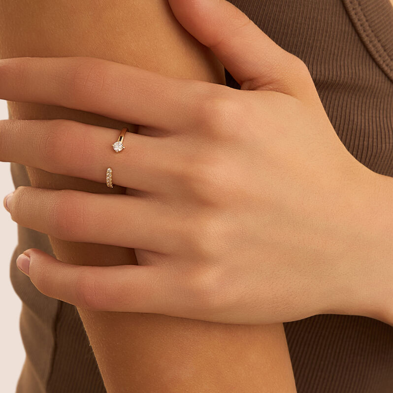 Anello Contrarie Diamade Glam Oro Giallo Diamante Lab-Grown - Anelli con Pietre Donna | Stroili