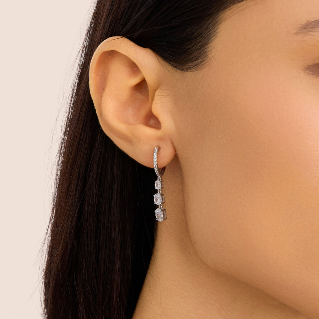 Orecchini Pendenti Silver Elegance Argento Rodiato Cubic Zirconia - Orecchini Pendenti Donna | Stroili