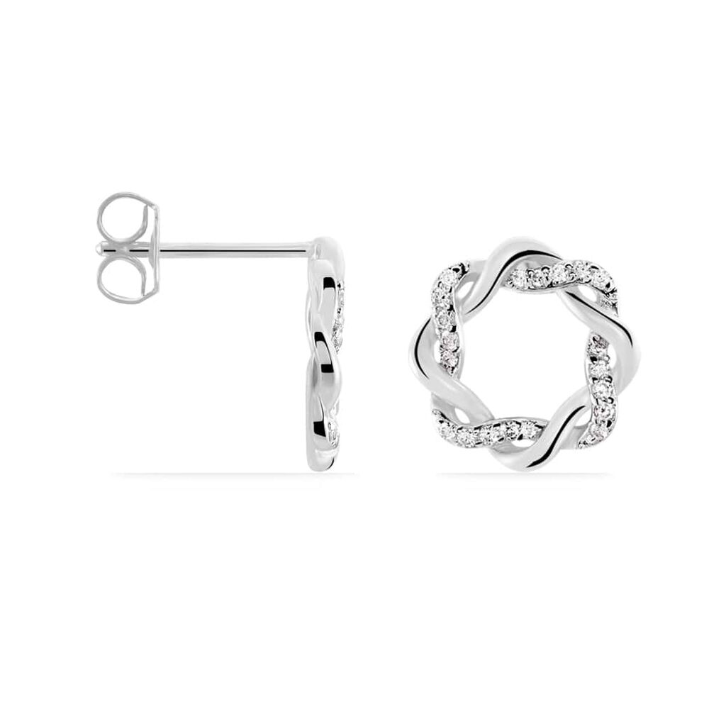 Orecchini Lobo Silver Shine Argento Rodiato Cubic Zirconia - Orecchini a Lobo Donna | Stroili