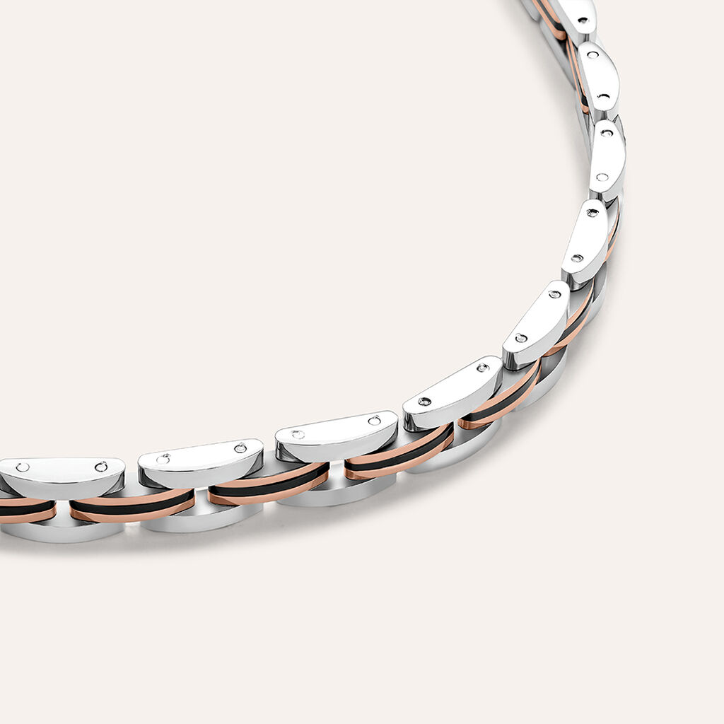 Bracciale Man Code Acciaio Tricolore Bianco / Rosa / Nero - Bracciali Uomo | Stroili