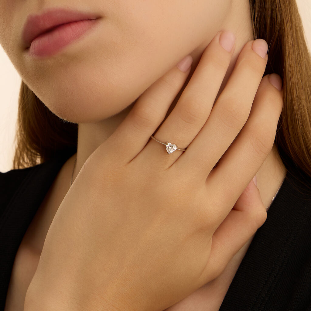 Anello Solitario Claire Oro Bianco Cubic Zirconia