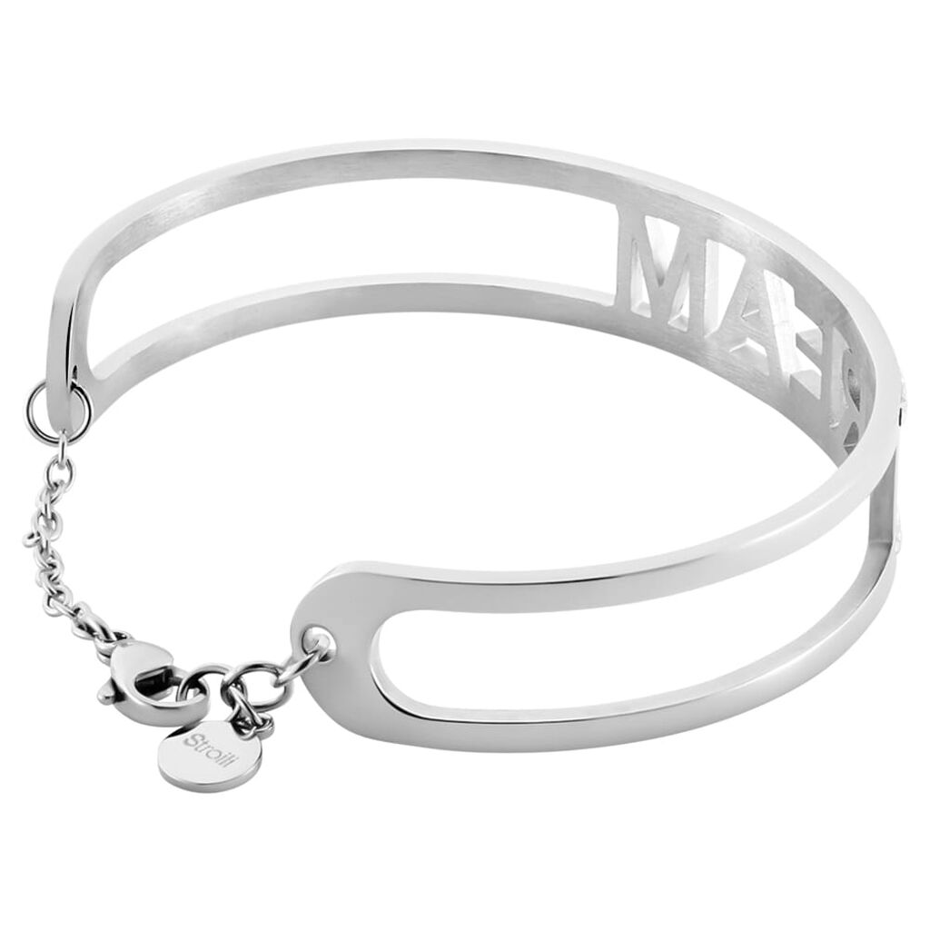 Bangle Lady Message Acciaio Cristallo - Bracciali Rigidi Donna | Stroili