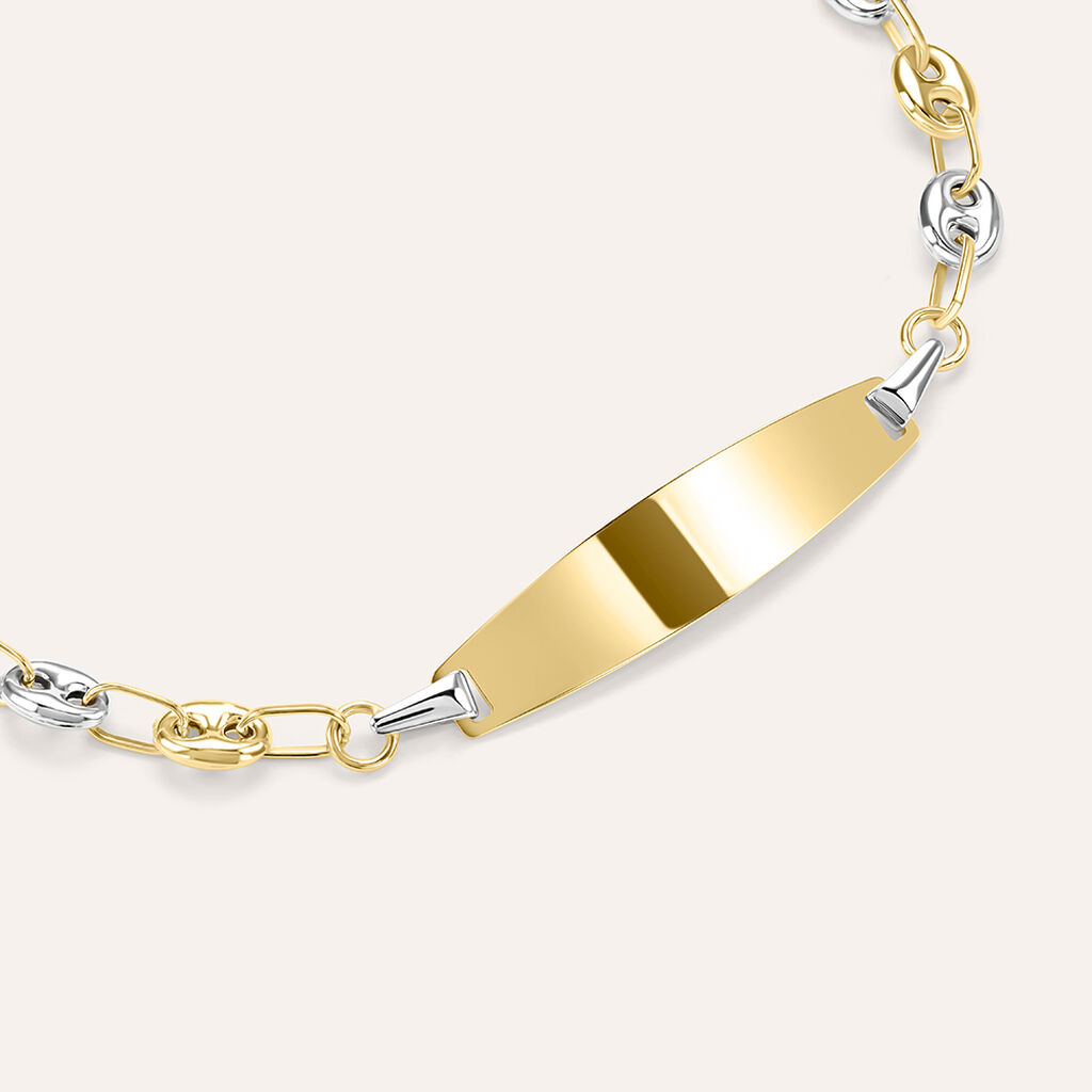 Bracciale Con Targhetta Religious Gold Oro Bicolore