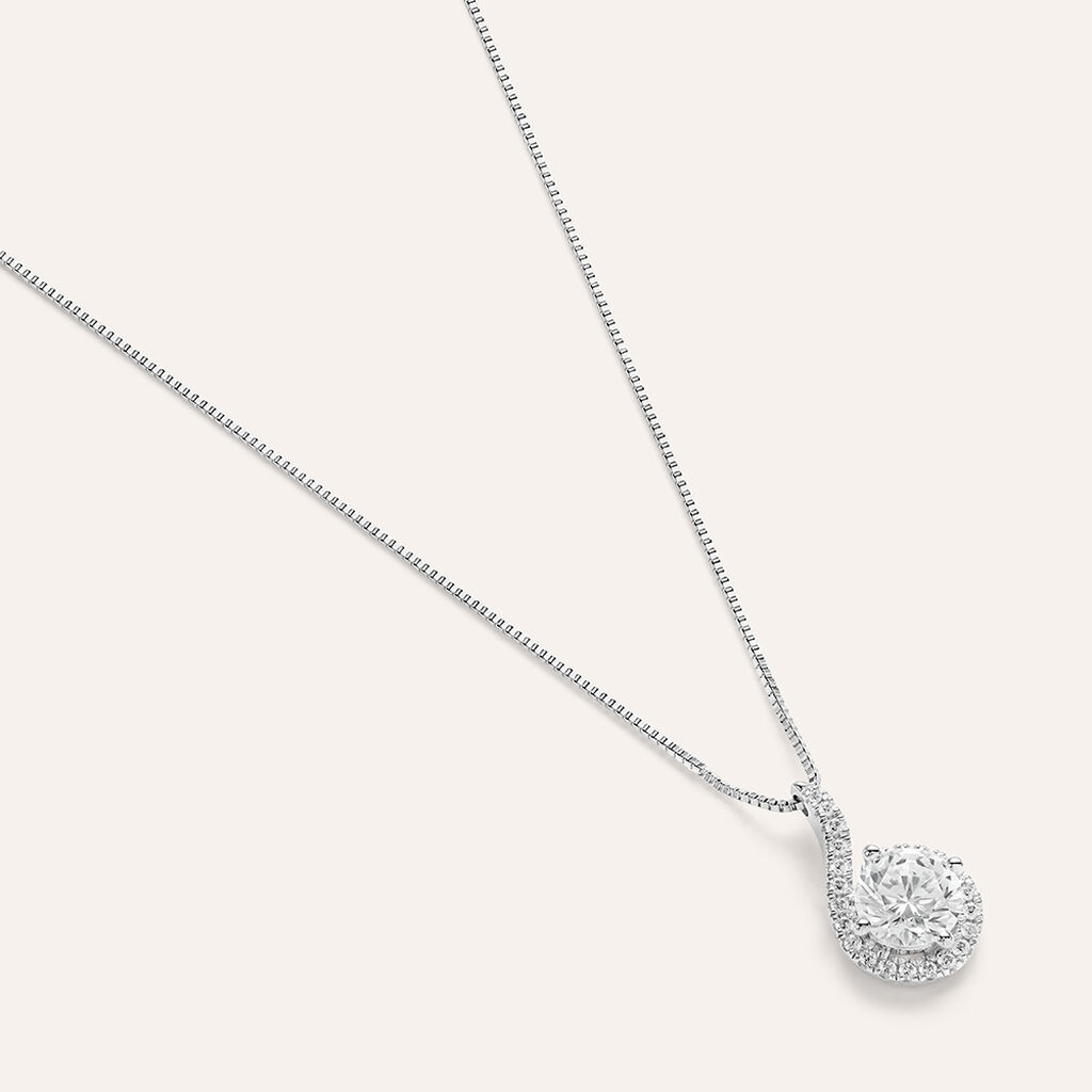 Collana Punto Luce Claire Oro Bianco Cubic Zirconia