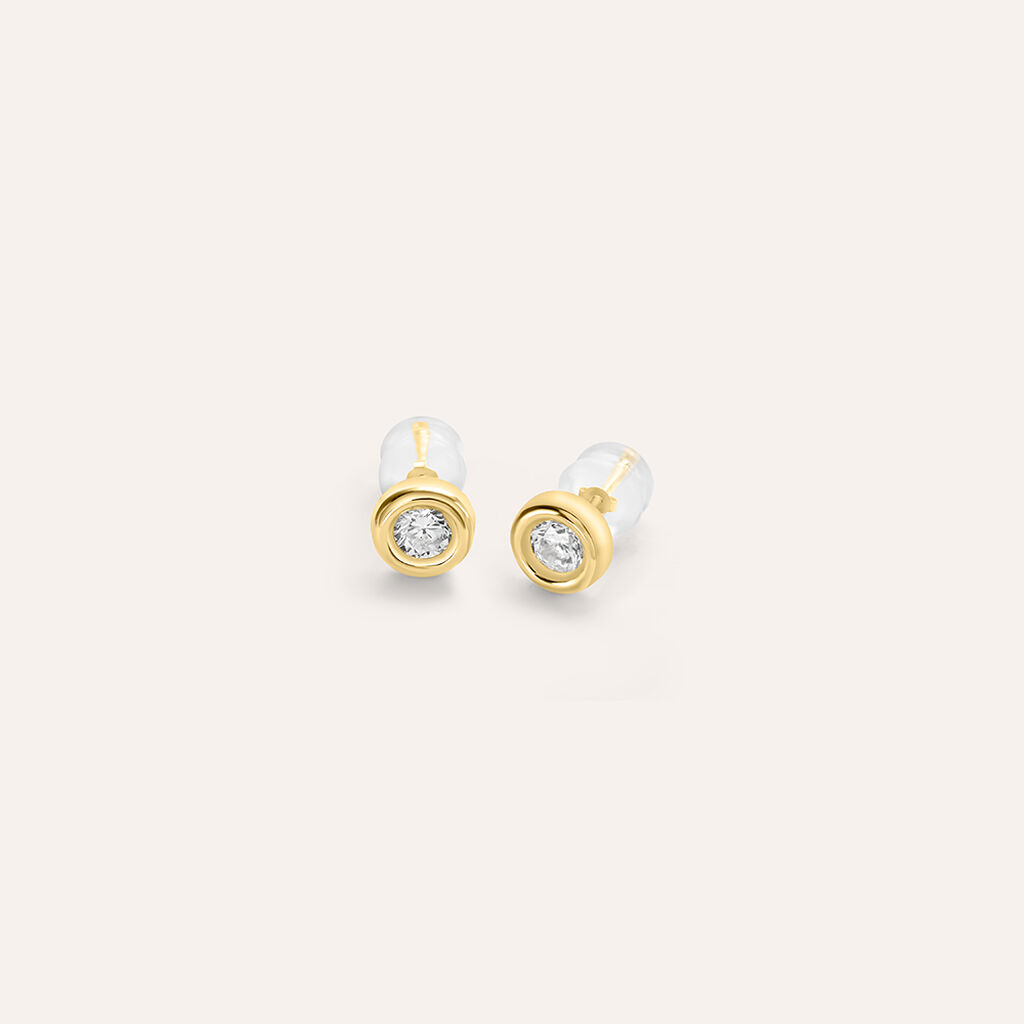 Orecchini Lobo Punto Luce Bon Ton Oro Giallo Cubic Zirconia - Orecchini a Lobo Donna | Stroili