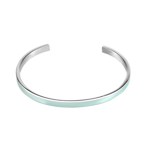 Bangle in acciaio con smalto verde acqua - Bracciali Donna | Stroili