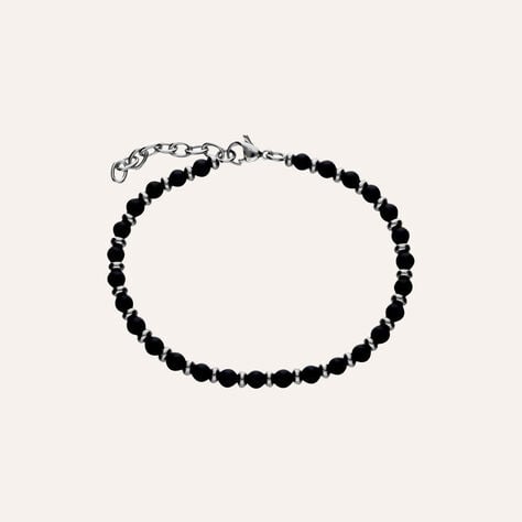 Bracciale Acciaio Onice 19+3cm - Bracciali Uomo | Stroili