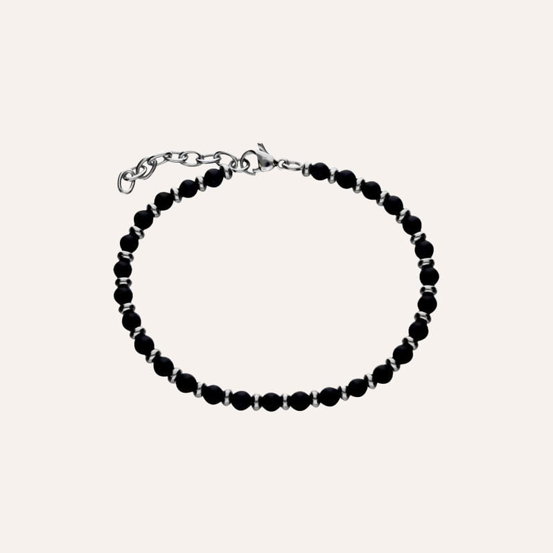 Bracciale Acciaio Onice 19+3cm - Bracciali Uomo | Stroili