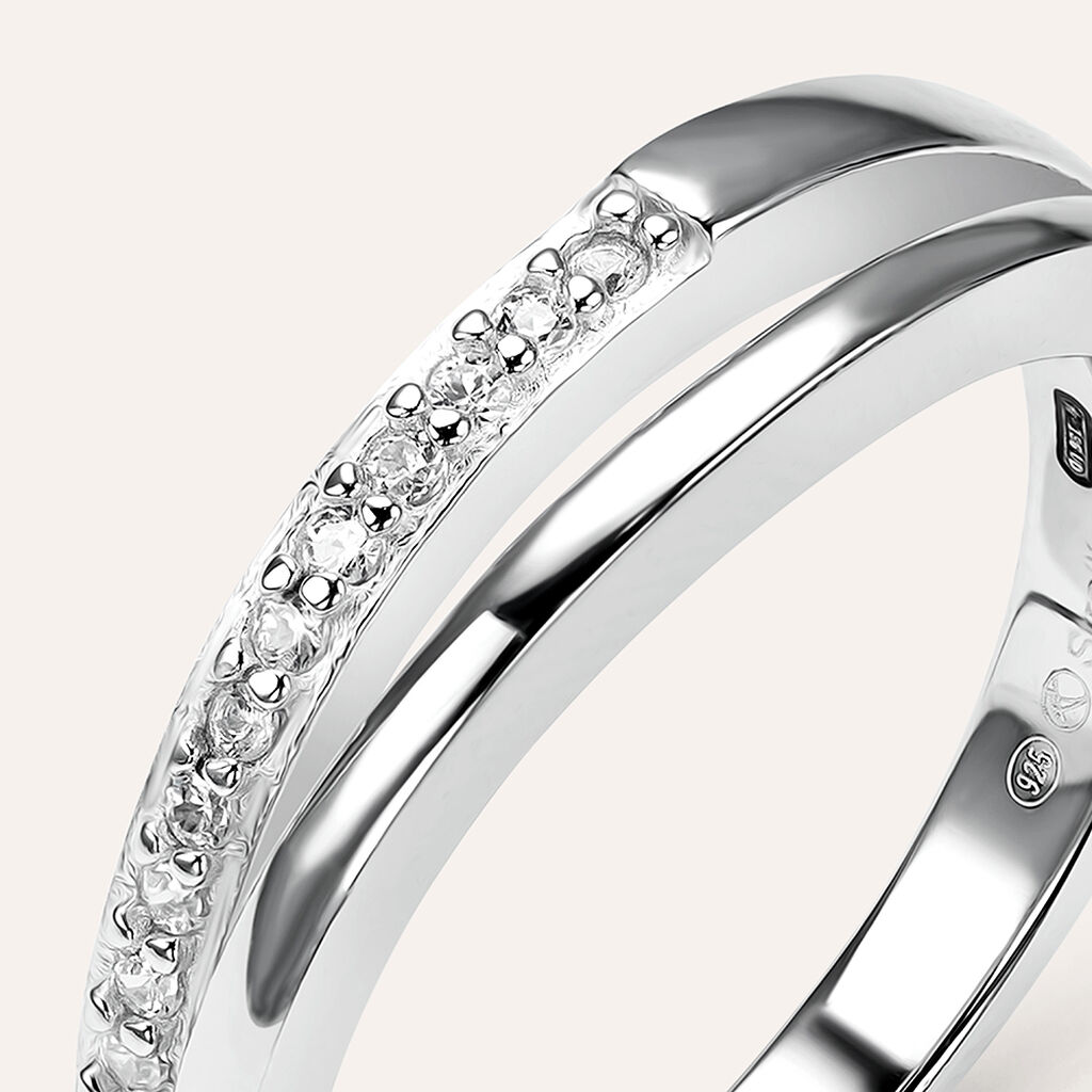 Anello Fantasia Silver Shine Argento Rodiato Cubic Zirconia