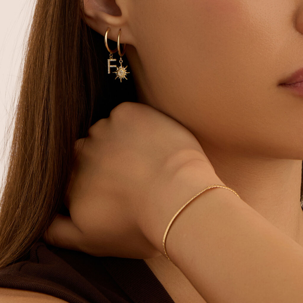 Orecchini A Cerchio Toujours Oro Giallo Cubic Zirconia