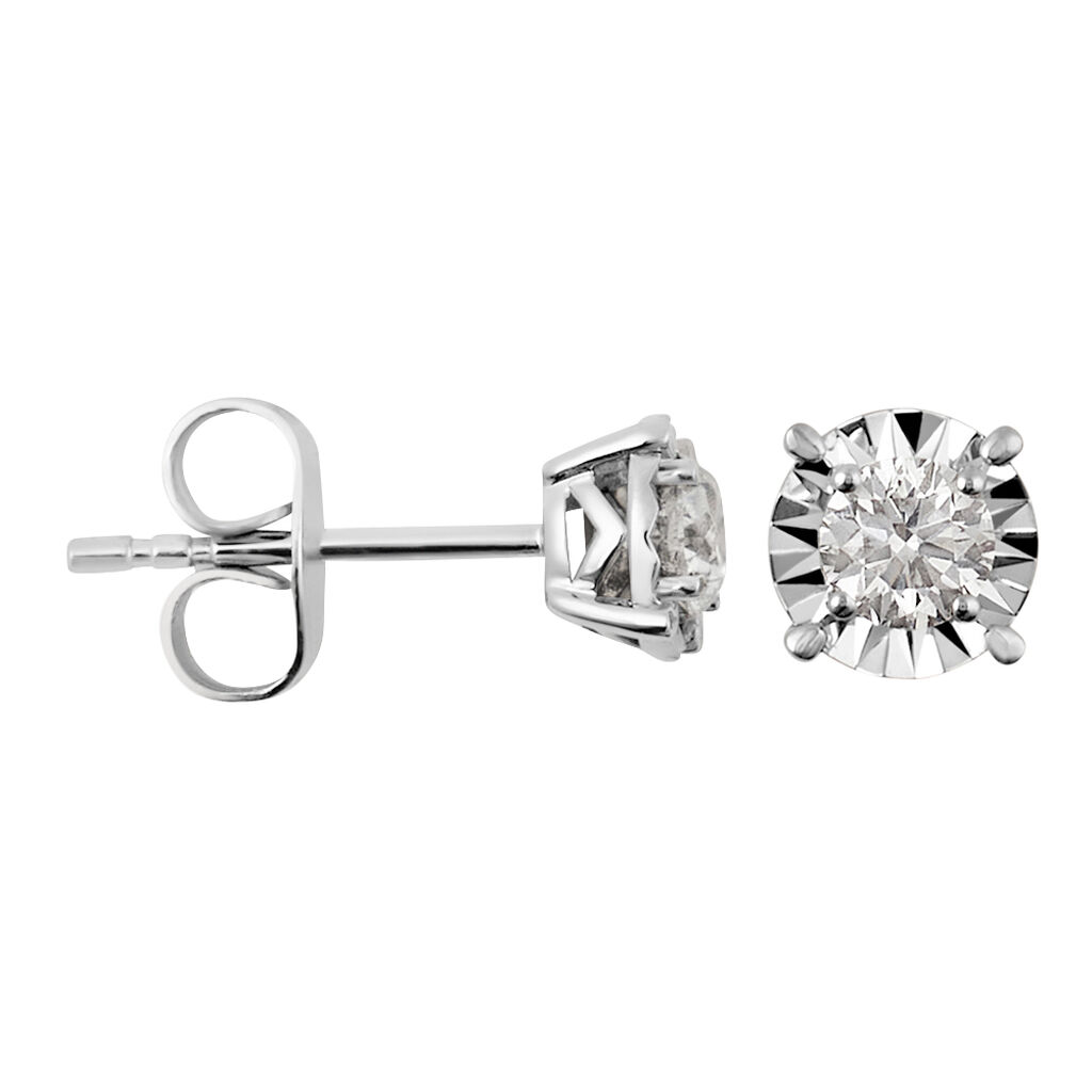 Orecchini Lobo Punto Luce Diamotion Oro Bianco Diamante - Orecchini a Lobo Donna | Stroili