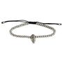 Bracciale teschio in metallo brunito e cristalli