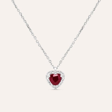 Collana Charlotte Oro Bianco Rubino Diamante - Collane Donna | Stroili