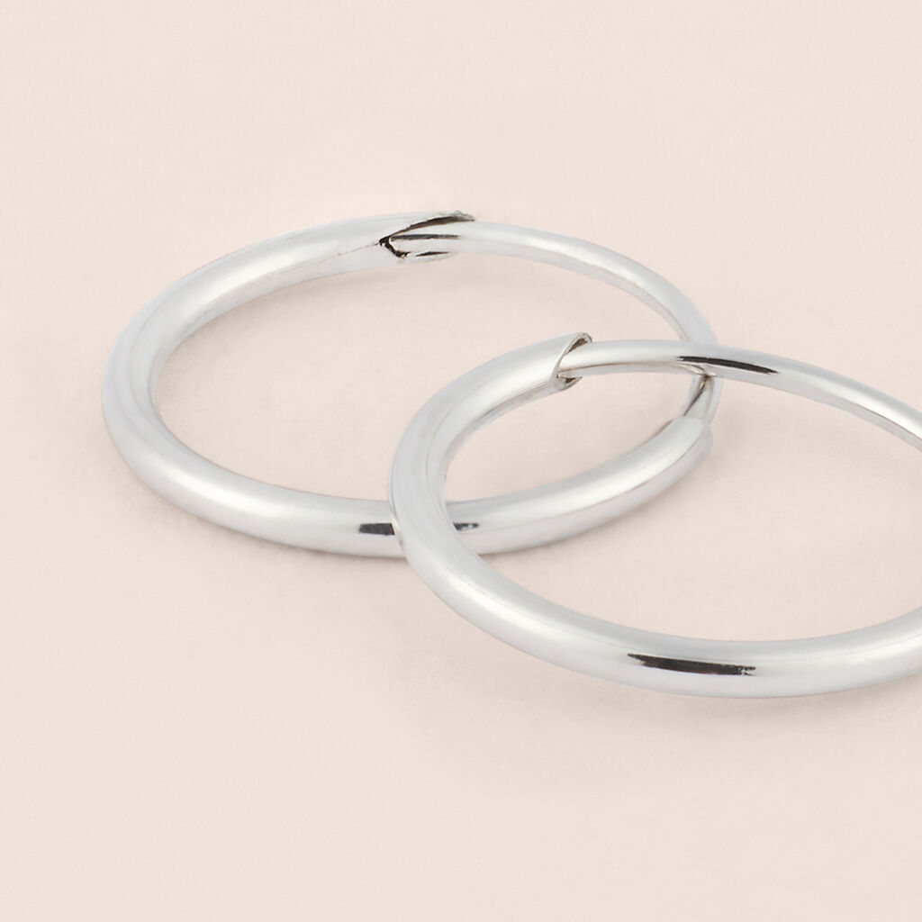 Orecchini A Cerchio Toujours Oro Bianco - Orecchini a Cerchio Donna | Stroili