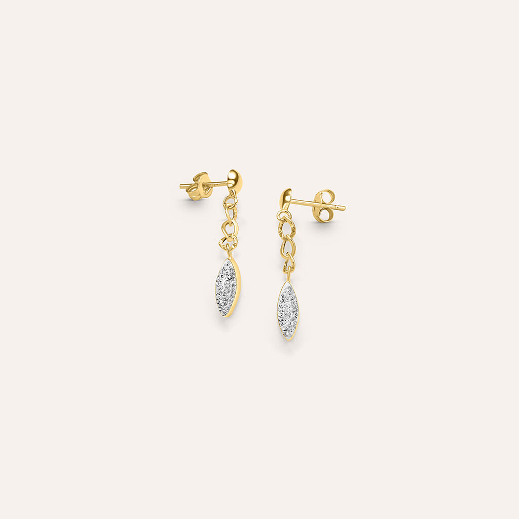 Orecchini Pendenti Crystal Gold Oro Giallo Cristallo