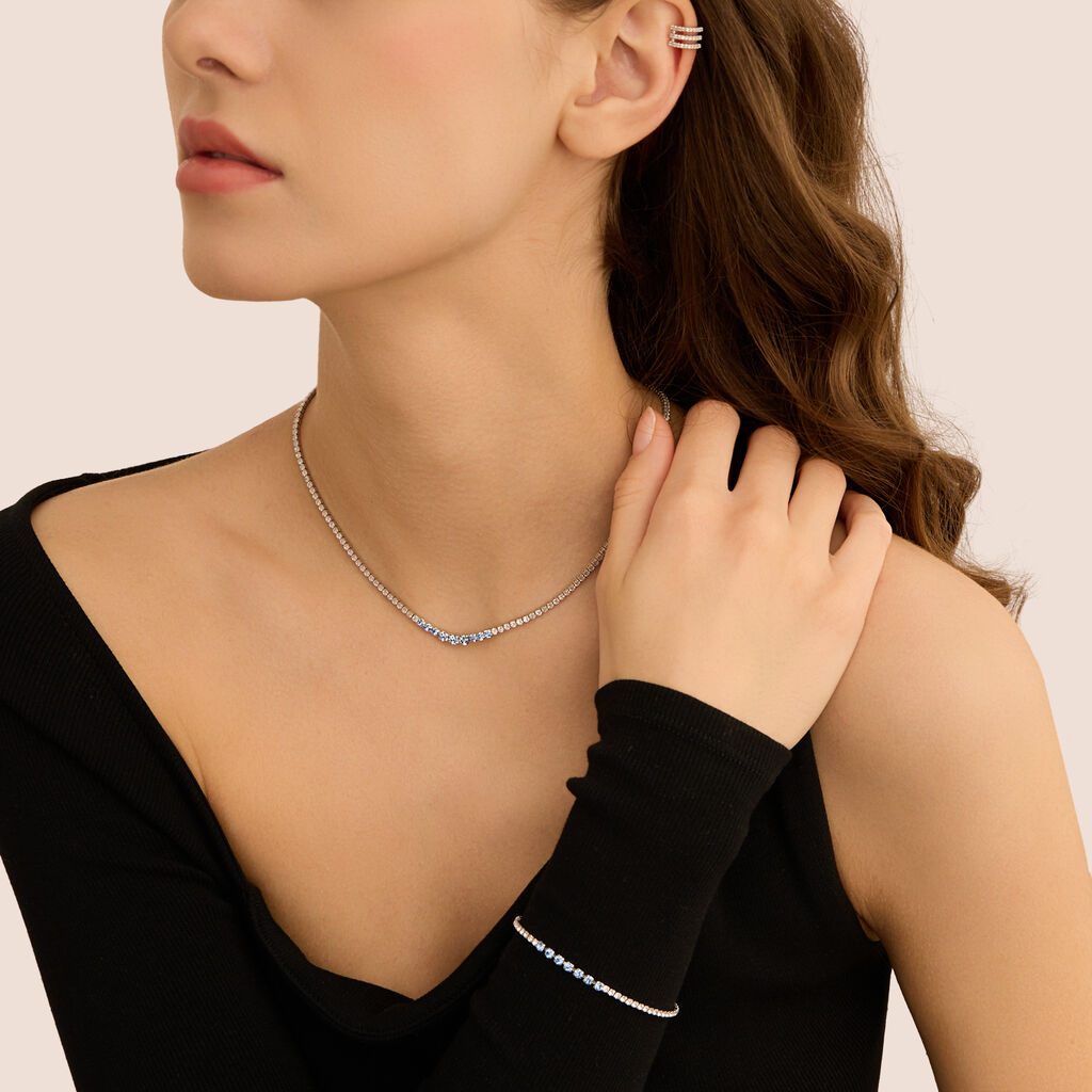 Bracciale Tennis Romantic Shine Metallo Cristallo - Bracciali Tennis Donna | Stroili