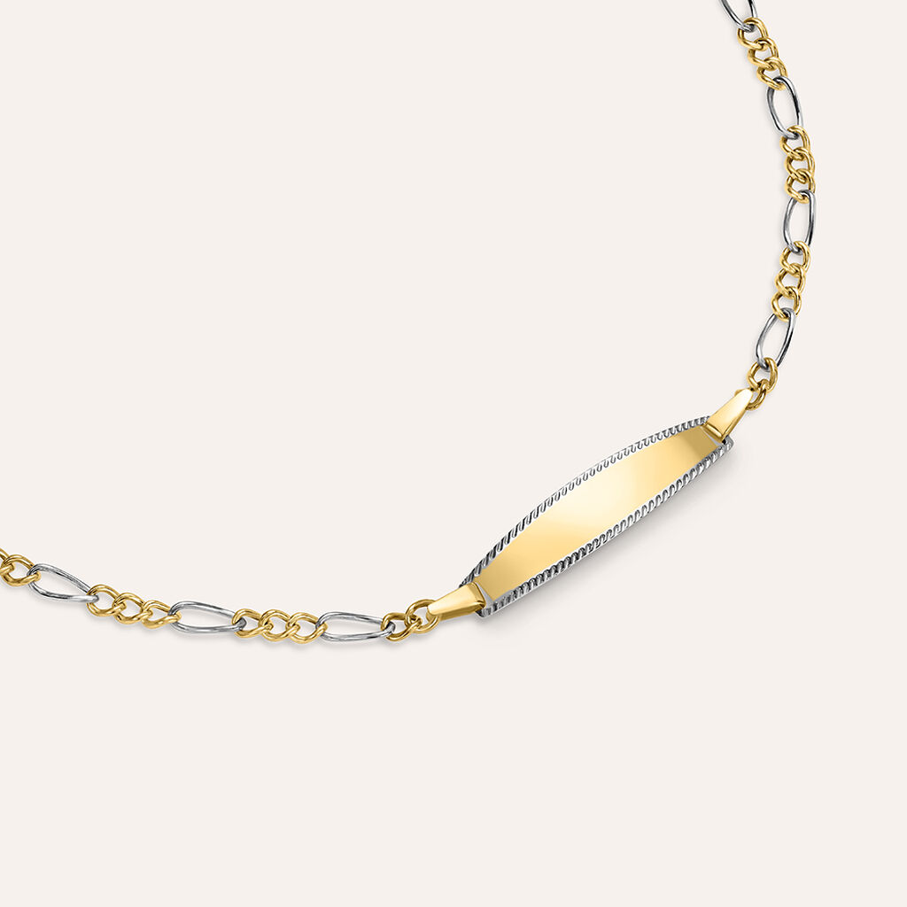 Bracciale Con Targhetta Holy Oro Bicolore