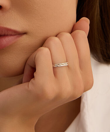 Fede Classica Diamantata 3 mm Oro Bianco