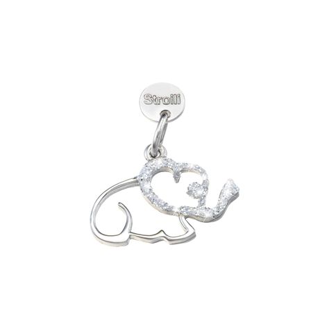 Charm in argento rodiato e glitter - Charms Donna | Stroili