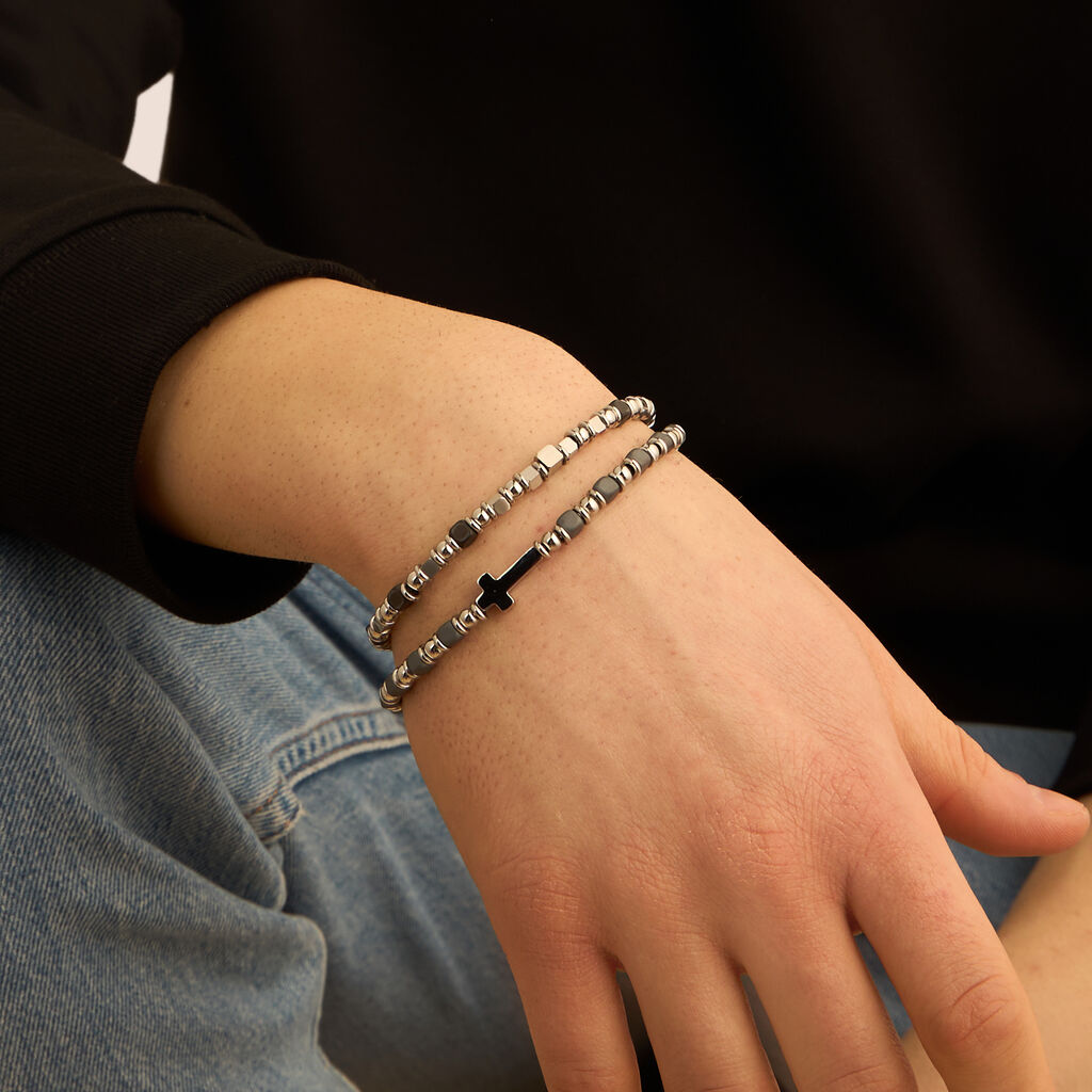 Bracciale Man Code Acciaio Ematite
