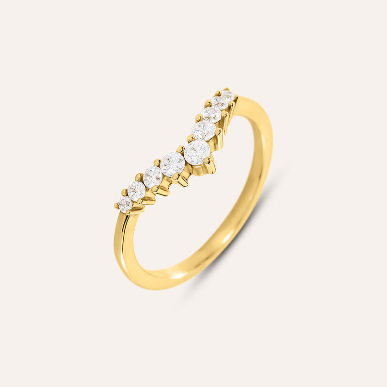 Anello Fedina Silver Glow Argento Dorato Cubic Zirconia - Anelli con Pietre Donna | Stroili