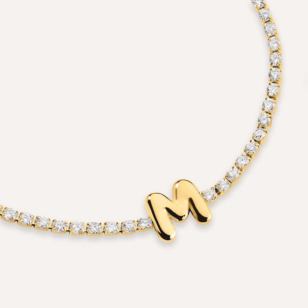Bracciale Tennis Aura Acciaio Dorato Cubic Zirconia