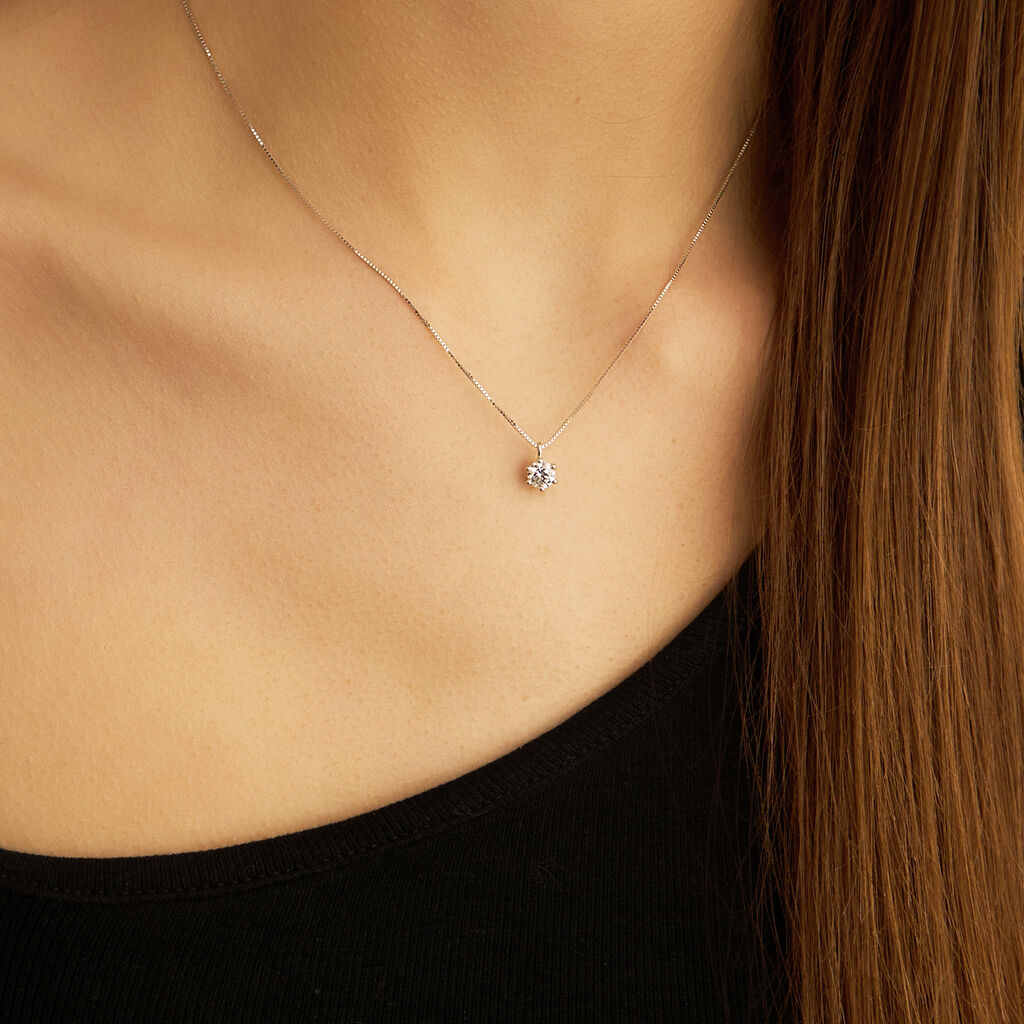 Collana Punto Luce Claire Oro Bianco Cubic Zirconia - Collane Punto Luce Donna | Stroili