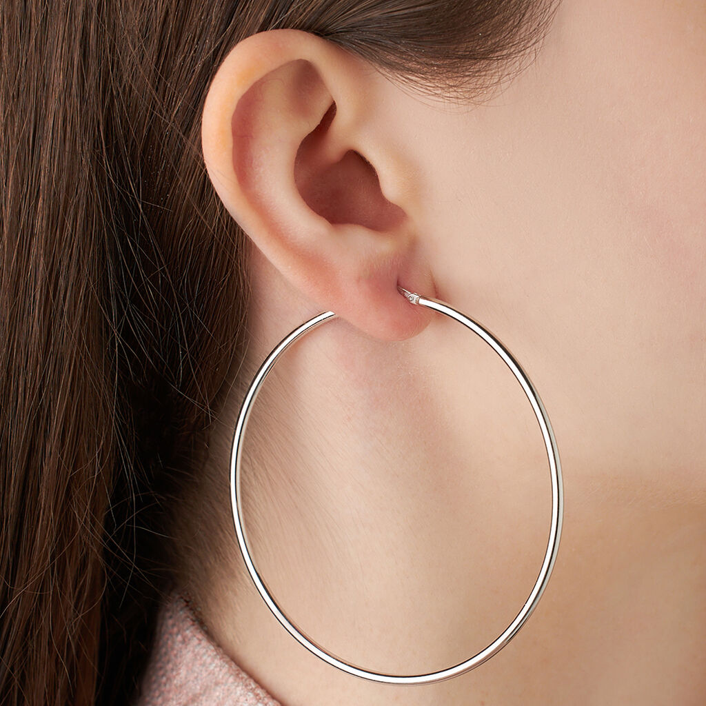 Orecchini A Cerchio Silver Collection Argento Rodiato