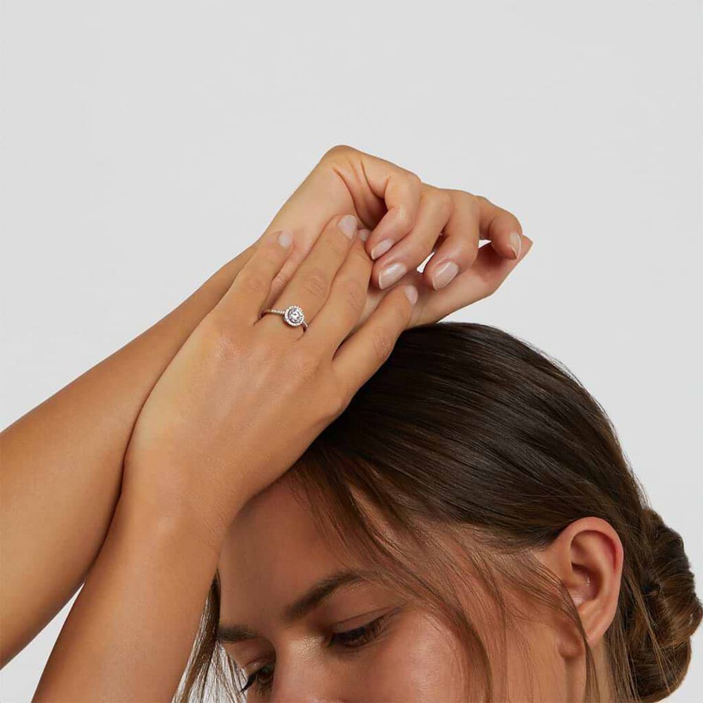 Anello Solitario Silver Elegance Argento Rodiato Cubic Zirconia