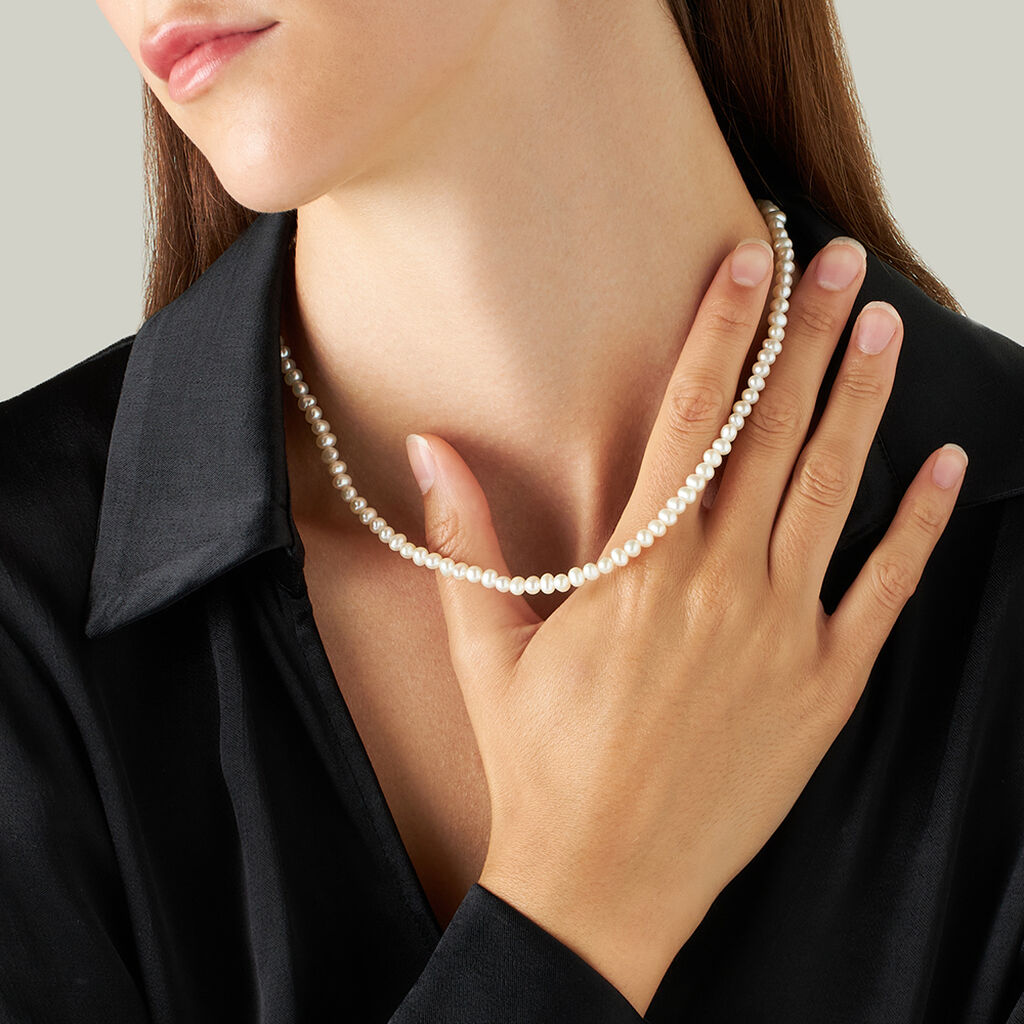 Collana Gabrielle Oro Bianco Perla D'Acqua Dolce - 1413432 • Stroili