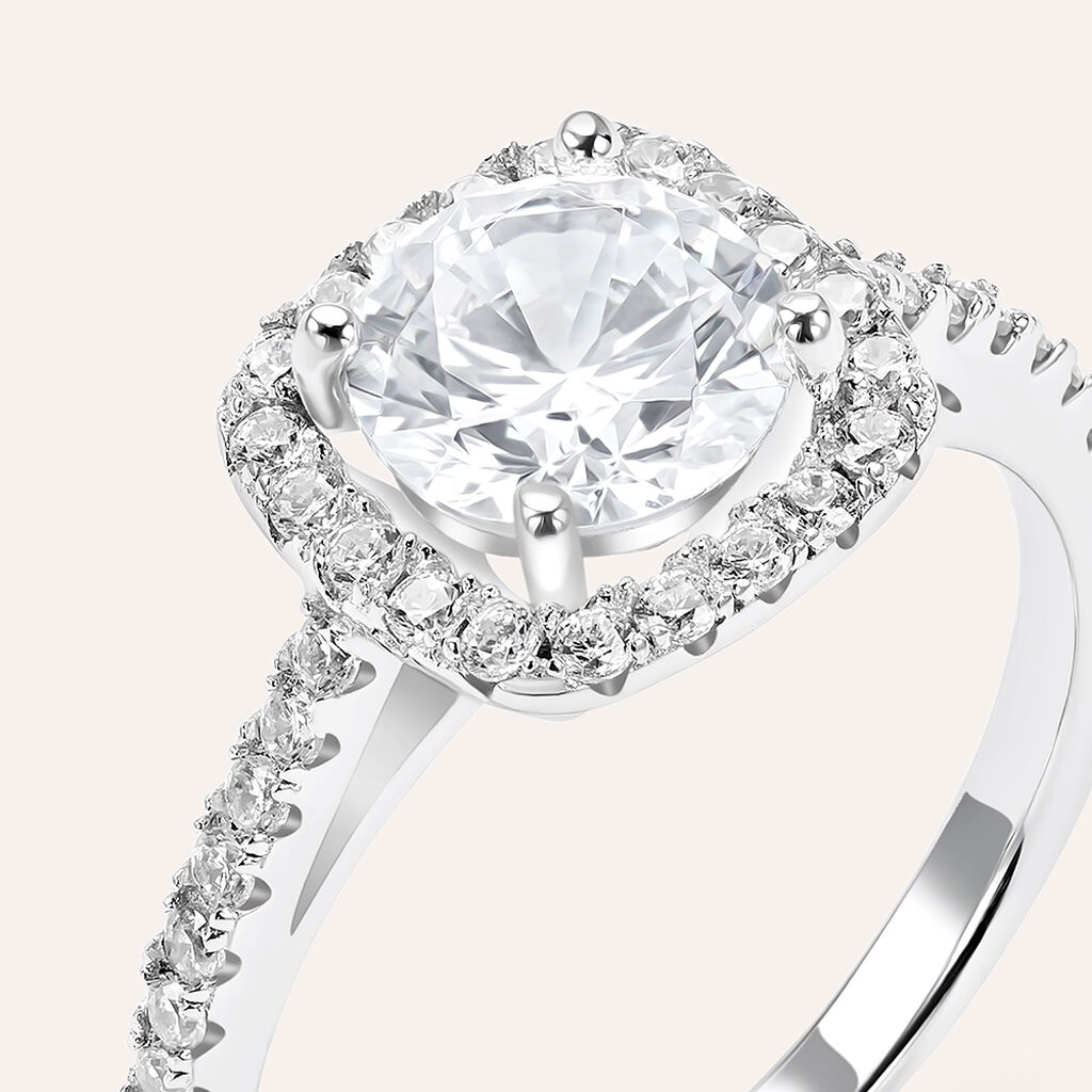 Anello Solitario Silver Elegance Argento Rodiato Cubic Zirconia