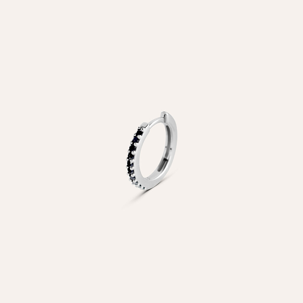 Mono Orecchino A Cerchio Gentleman Argento Rodiato Cubic Zirconia