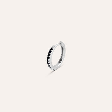 Mono Orecchino A Cerchio Gentleman Argento Rodiato Cubic Zirconia