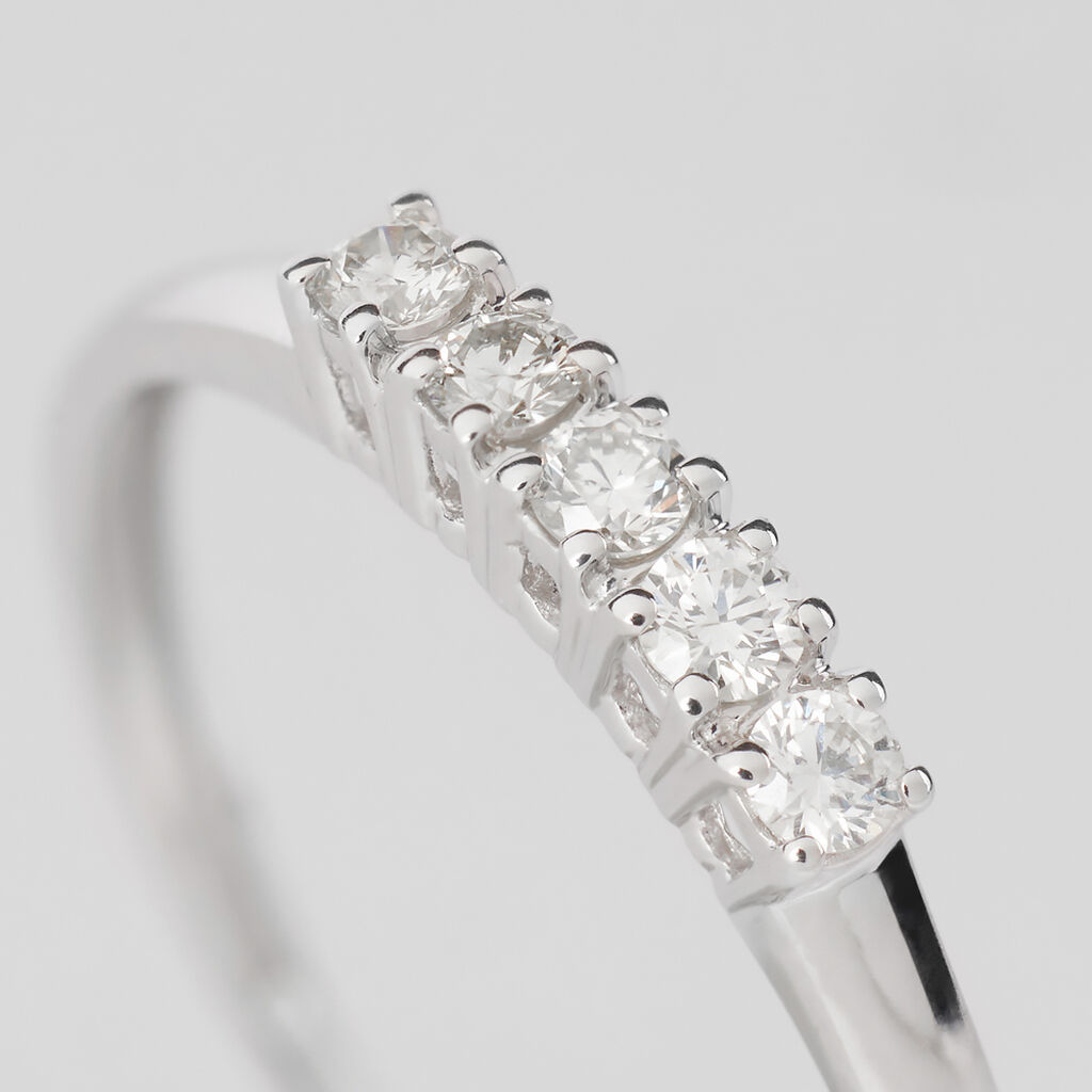 Anello Riviere Grace Oro Bianco Diamante - Anelli Riviere Donna | Stroili
