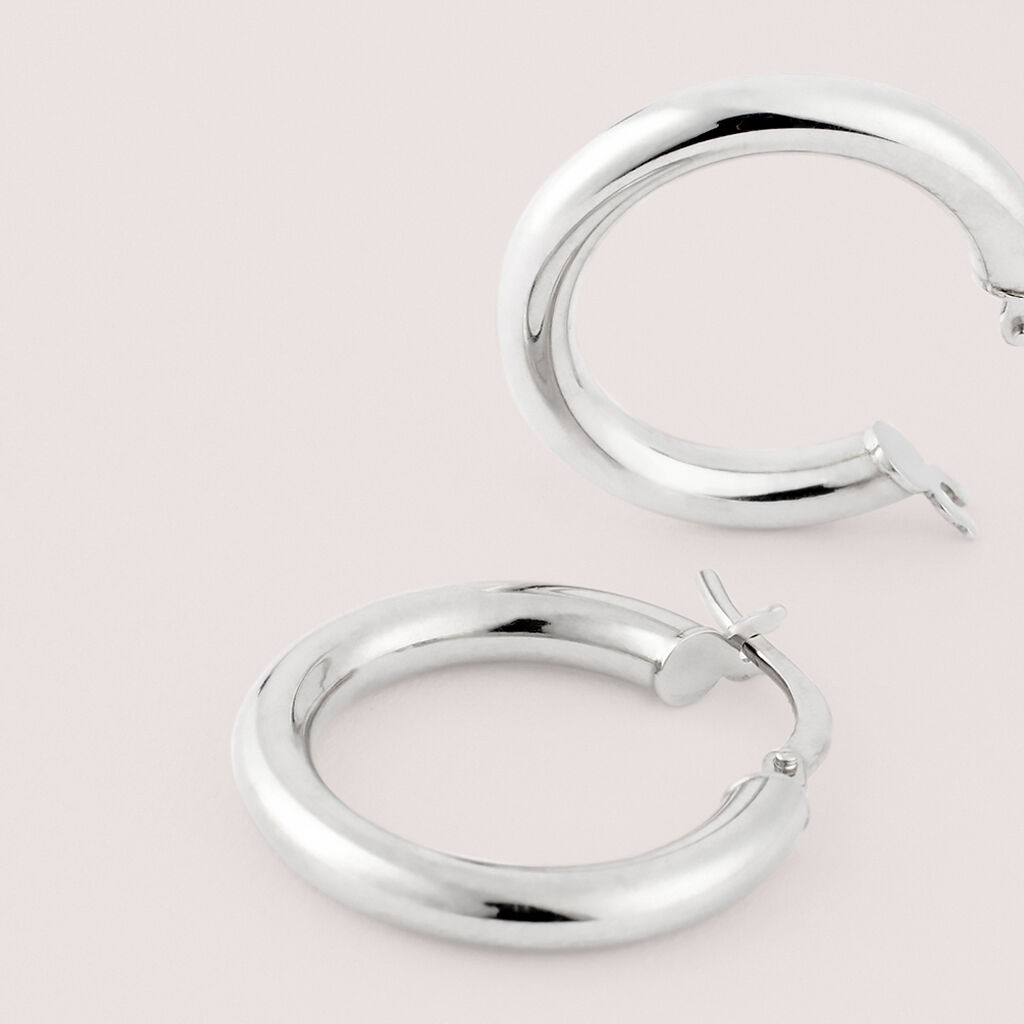 Orecchini A Cerchio Toujours Oro Bianco - Orecchini a Cerchio Donna | Stroili
