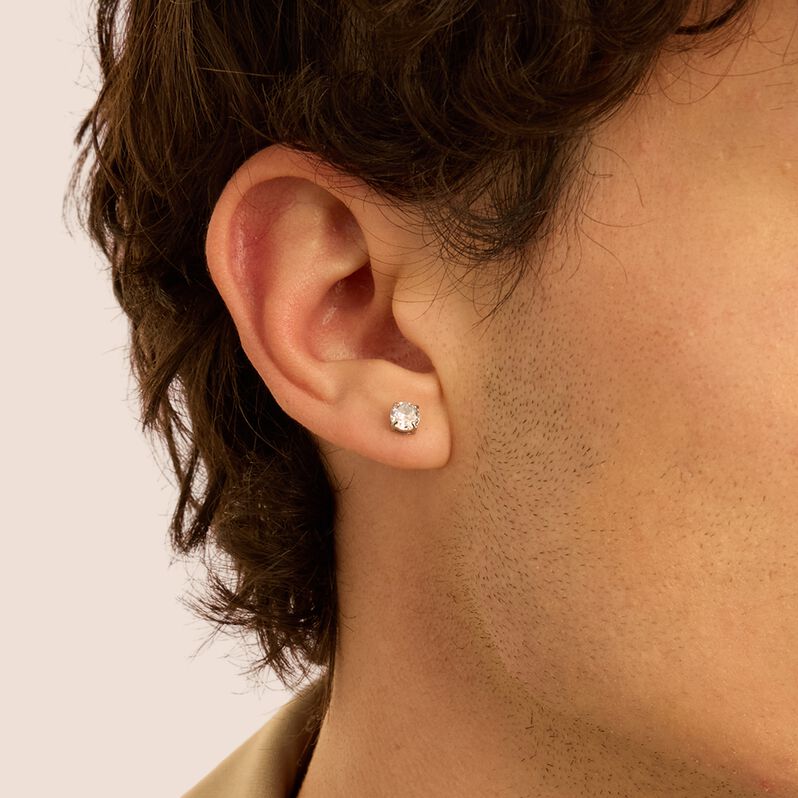 Mono Orecchino Lobo Punto Luce Man Code Acciaio Cubic Zirconia - Mono Orecchino Uomo | Stroili