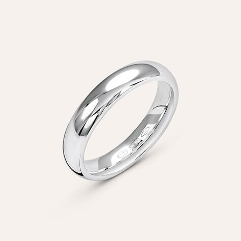 Fede Comoda 4 mm Oro Bianco - Anelli con Incisione Unisex | Stroili