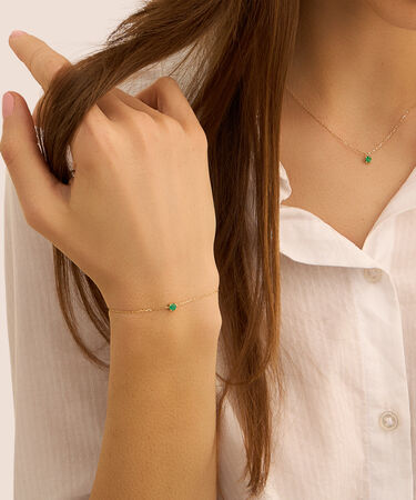 Bracciale Punto Luce Charlotte Oro Giallo Smeraldo