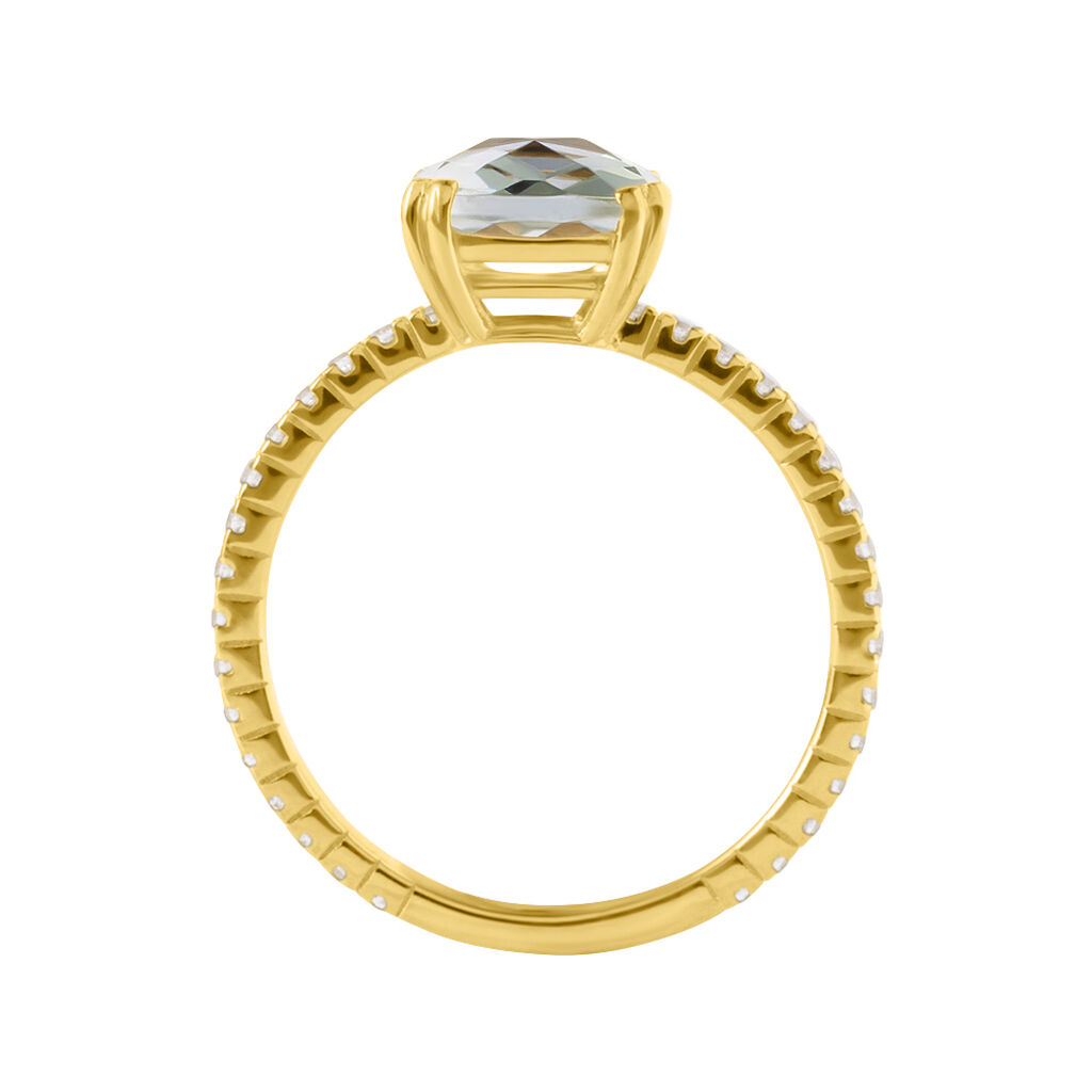 Anello Solitario Amélie Oro Giallo Ametista Cubic Zirconia - Anelli con Pietre Donna | Stroili