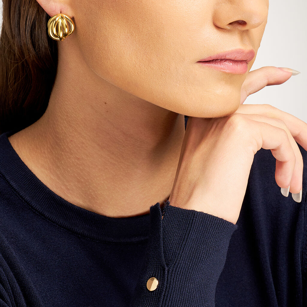 Orecchini Lobo Radiance Acciaio Dorato