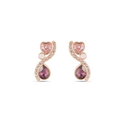 Orecchini Lobo Violet Ottone Rosa Cristallo - Orecchini a Lobo Donna | Stroili