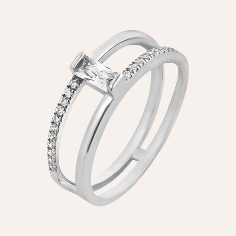 Anello Solitario Silver Elegance Argento Rodiato Cubic Zirconia - Anelli con Pietre Donna | Stroili