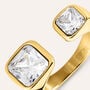 Anello Contrarie Aura Acciaio Dorato Cubic Zirconia