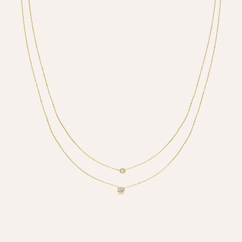 Collana Doppio Punto Luce Claire Oro Giallo Cubic Zirconia - Collane Punto Luce Donna | Stroili