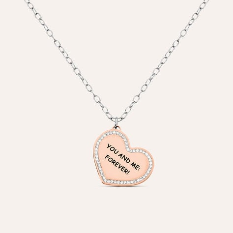 Collana Lady Message Acciaio Bicolore Love e Cristalli - Collane Donna | Stroili