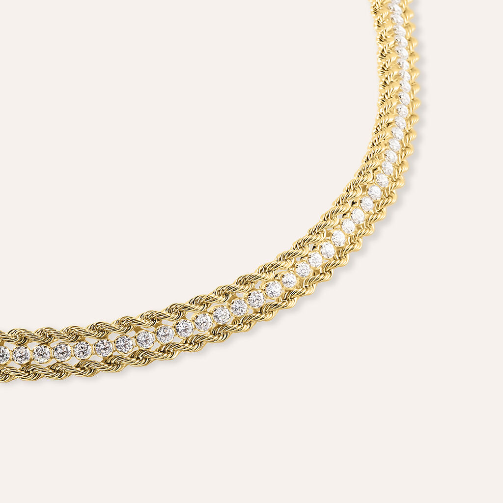 Bracciale Catena Gold Essence Oro Giallo Cubic Zirconia